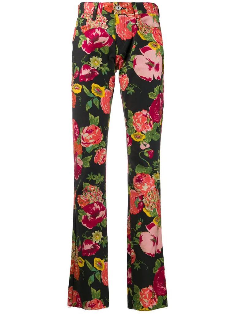 2000s floral print trousers