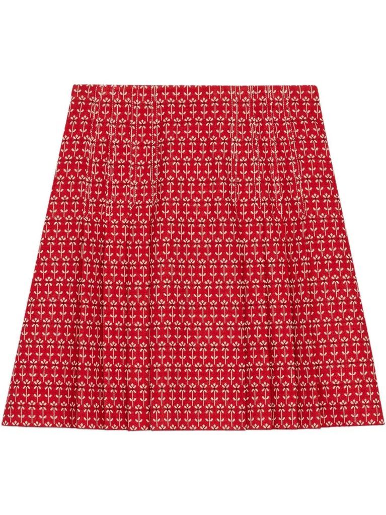 Daisy jacquard mini skirt