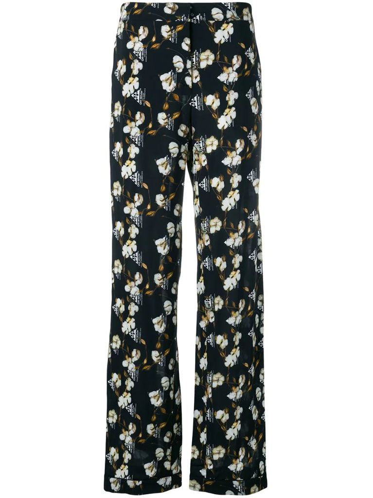 cotton flower print trousers