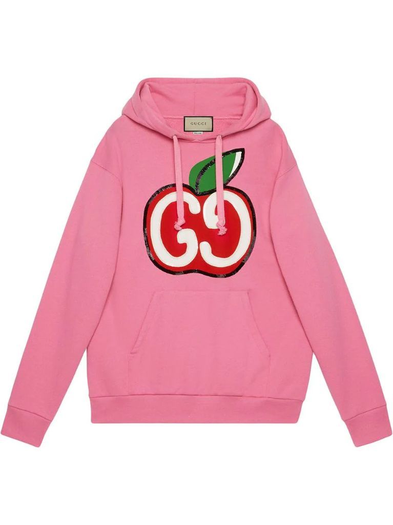 GG apple print hoodie