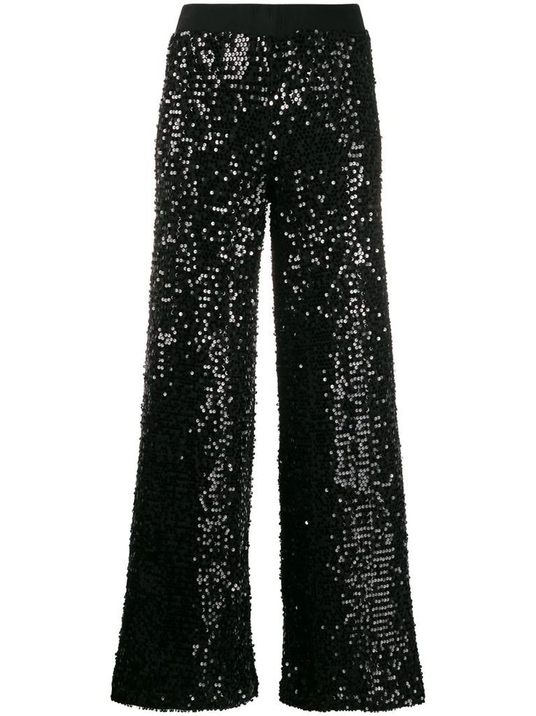 sequin-detail cropped trousers