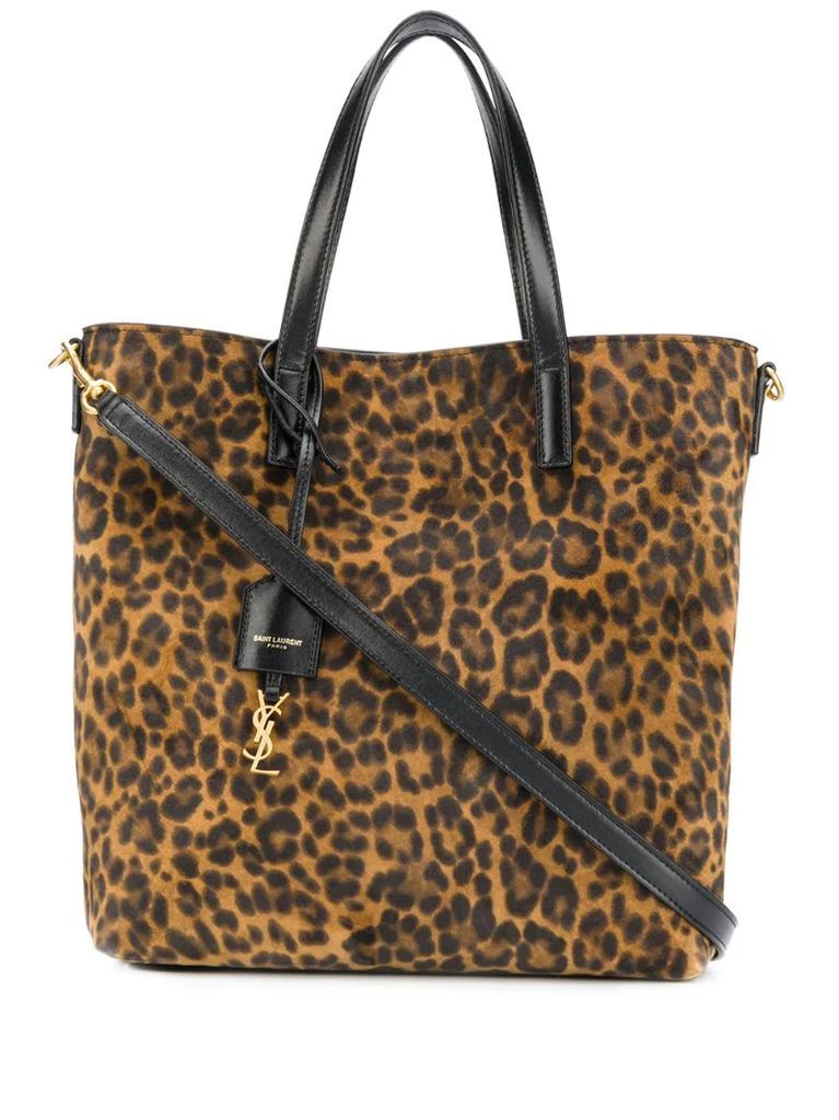 Toy leopard-print tote bag