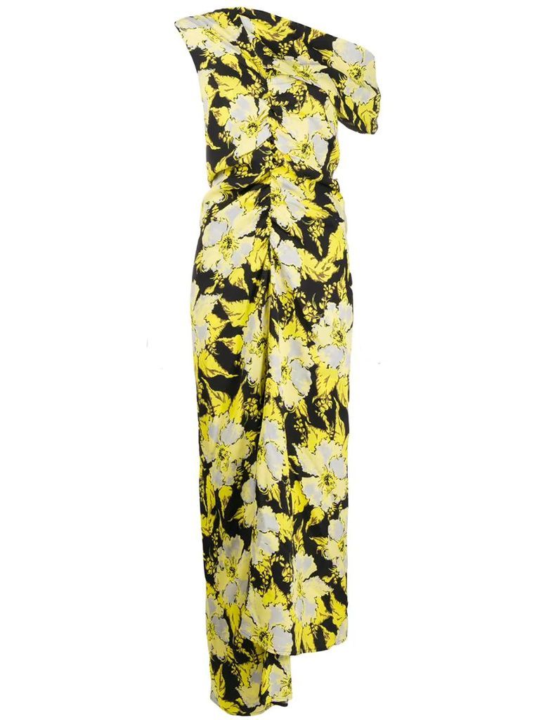floral-print asymmetric dress