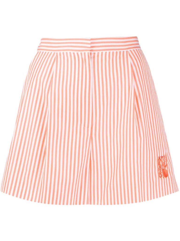 high-waisted striped shorts