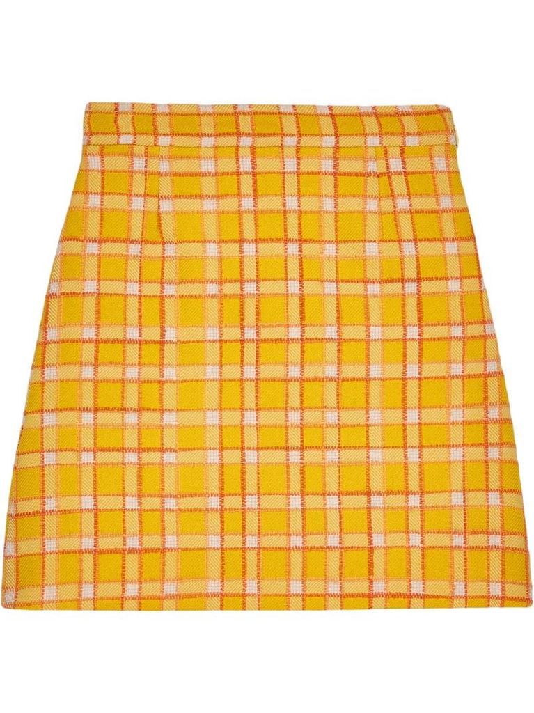 check A-line mini skirt