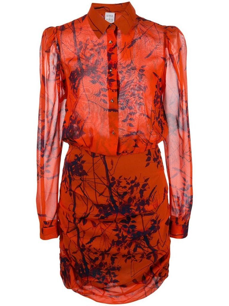 Thalie leaf print dress