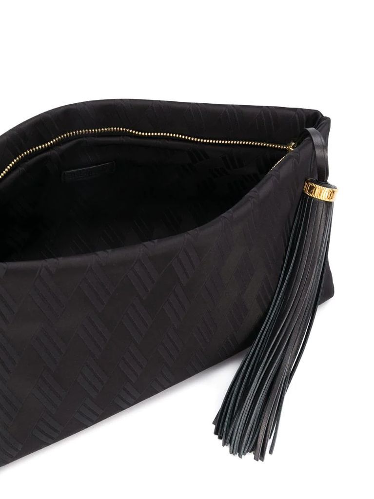 tassel detail clutch bag