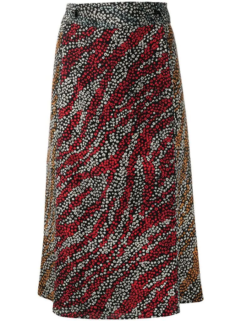 Colette floral-print silk skirt