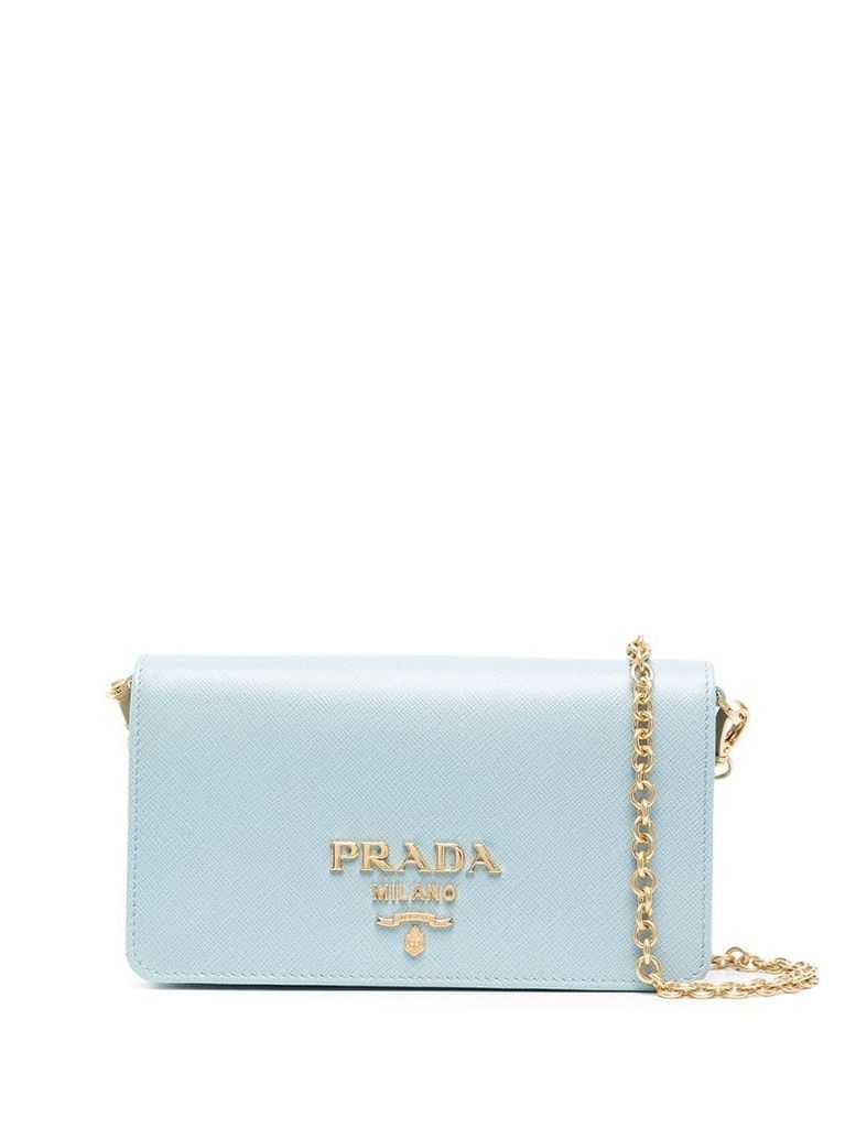 mini logo lettering crossbody bag