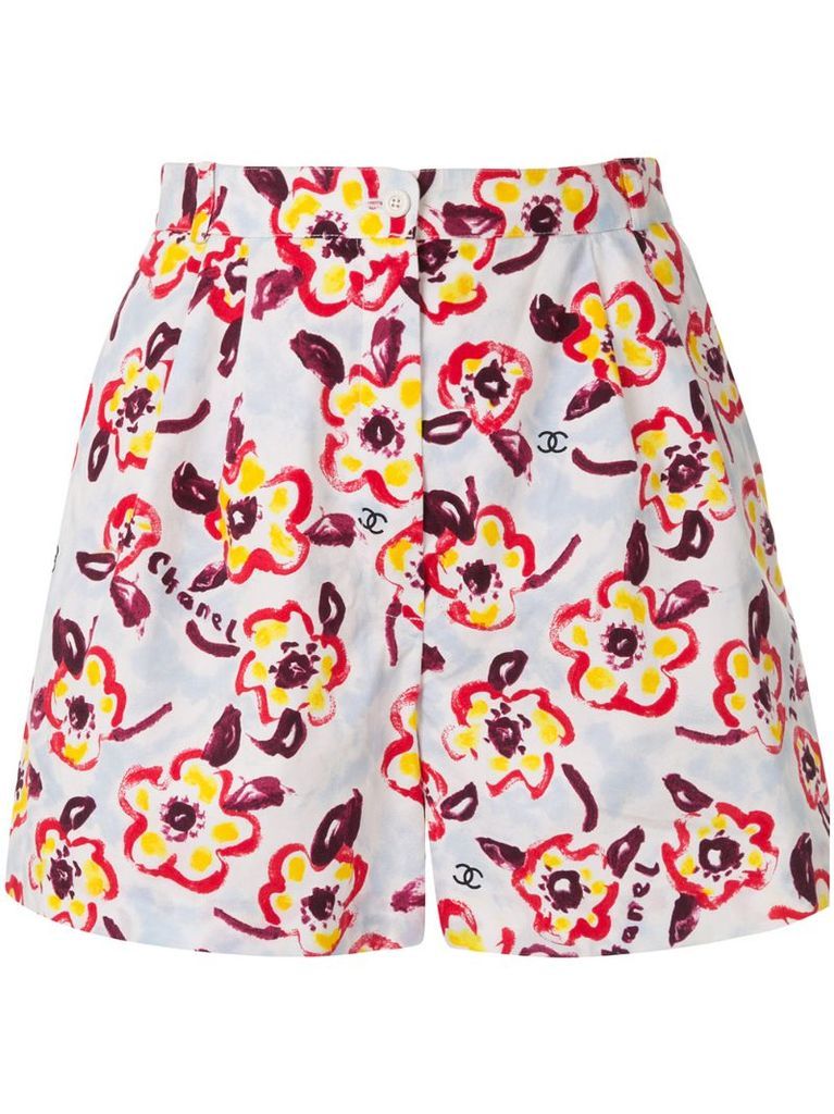 floral logo shorts