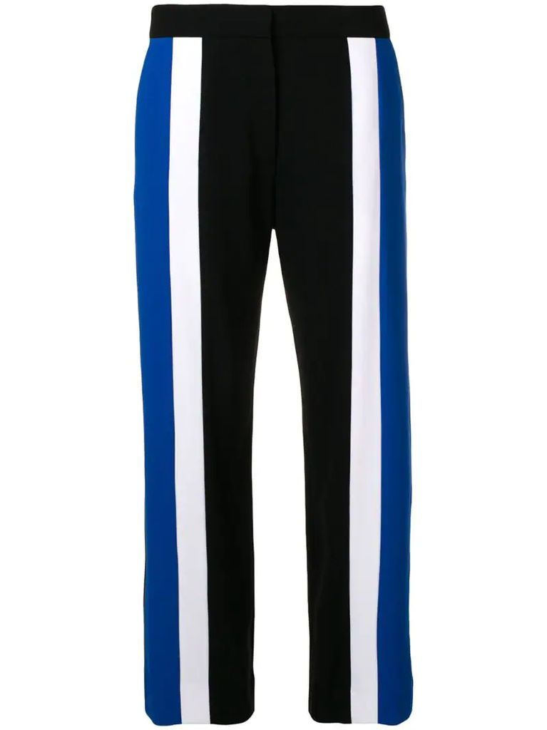contrast panelled cropped trousers