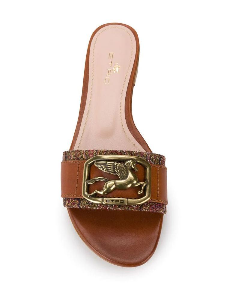 Pegasus plaque sandals