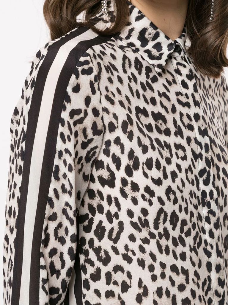 leopard-print silk shirt