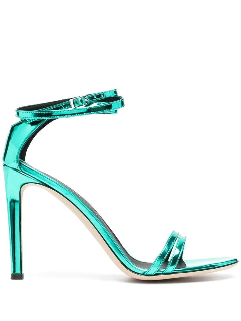 metallic-effect high-heel sandals