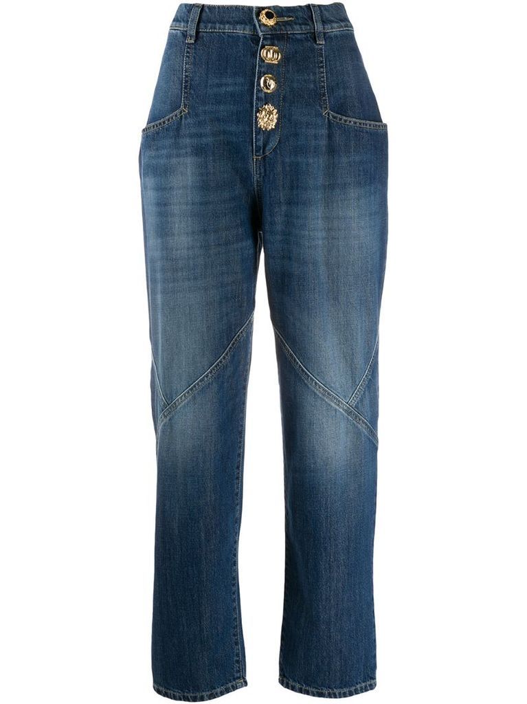 high-waisted wide leg jeans