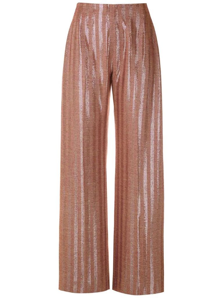 jacquard straight trousers