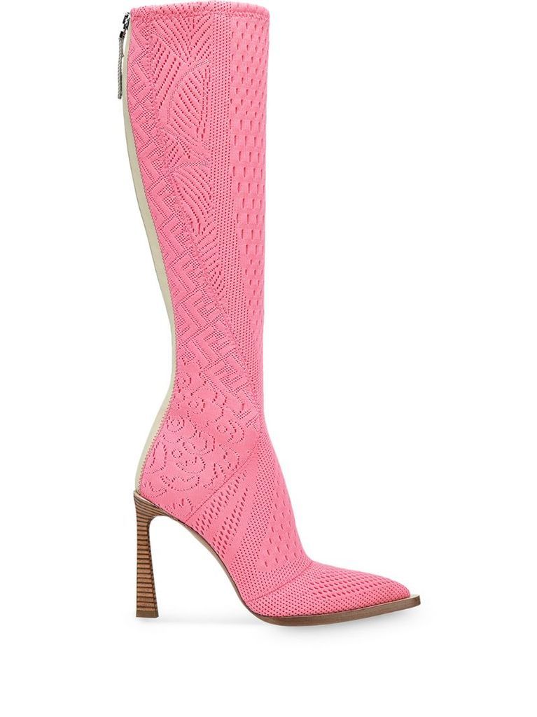 FFrame jacquard pointed toe boots