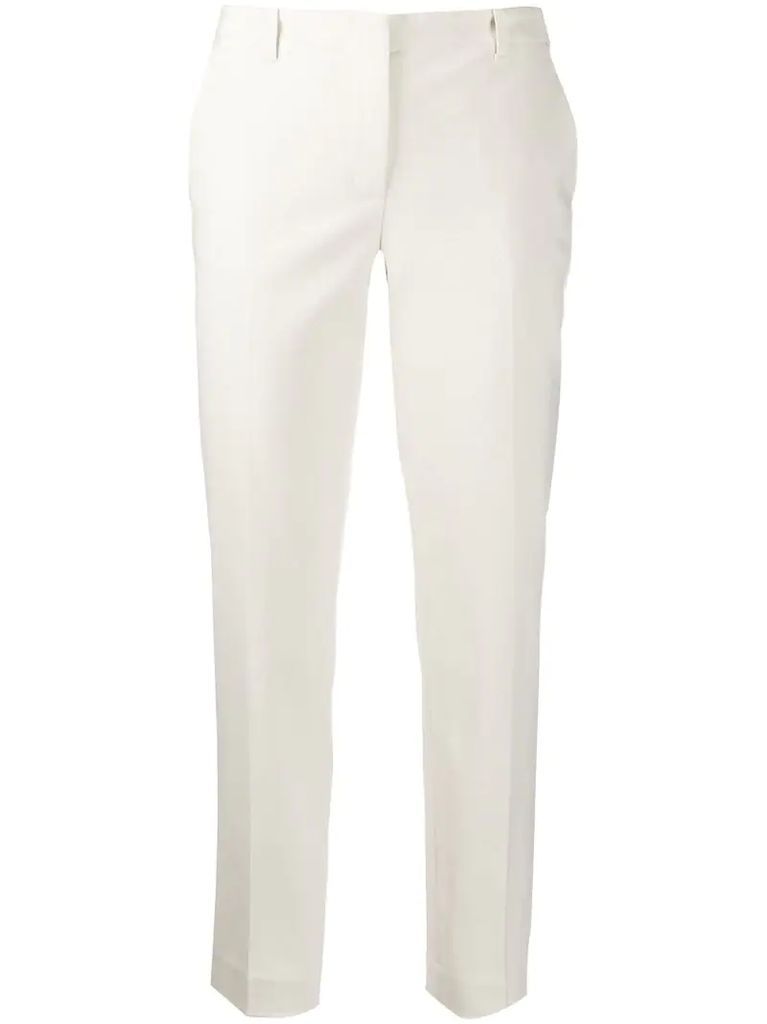 low-waist tapered trousers