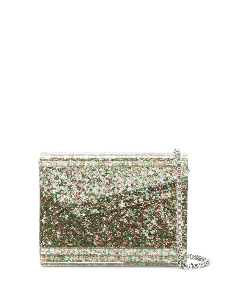 Candy glitter-embellished crossbody bag