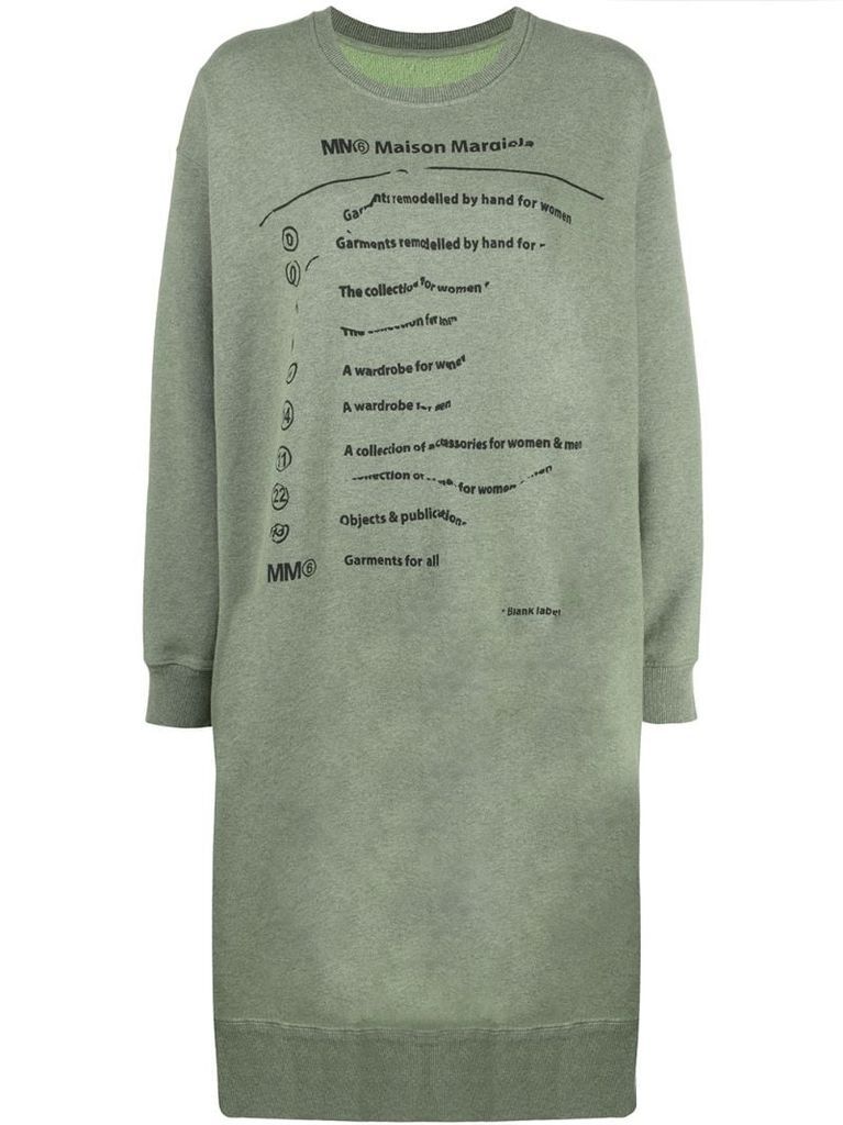 Explanation-print sweatshirt dress