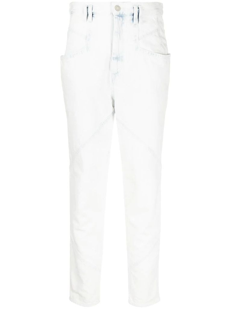 high-waist cropped jeans