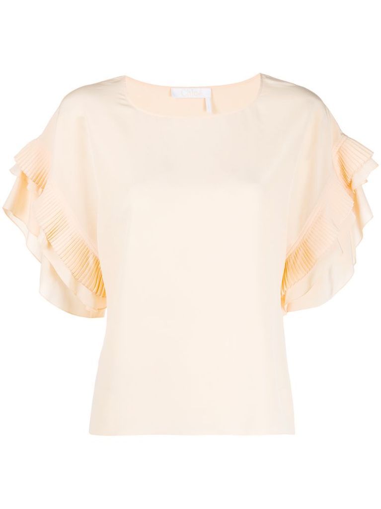 ruffled silk blouse