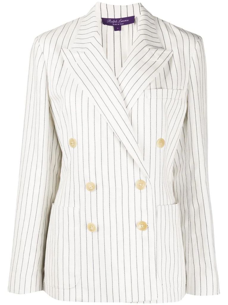 striped double-breasted blazer jacket