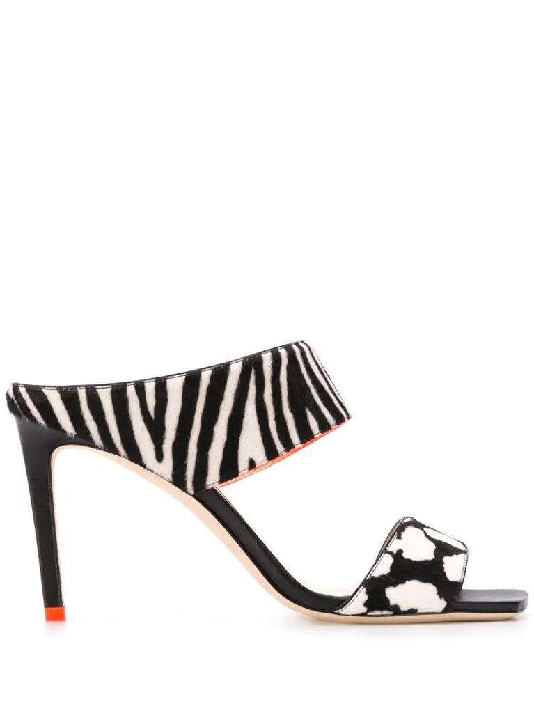 Hira 85mm zebra-print sandals