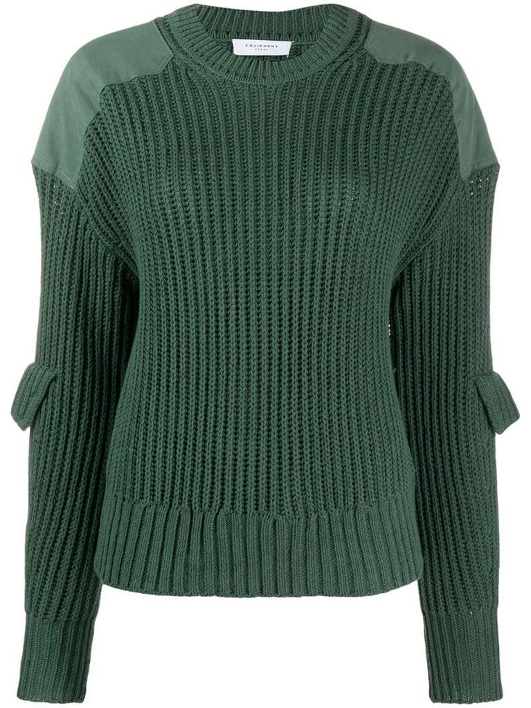 long sleeve ribbed-knit jumper
