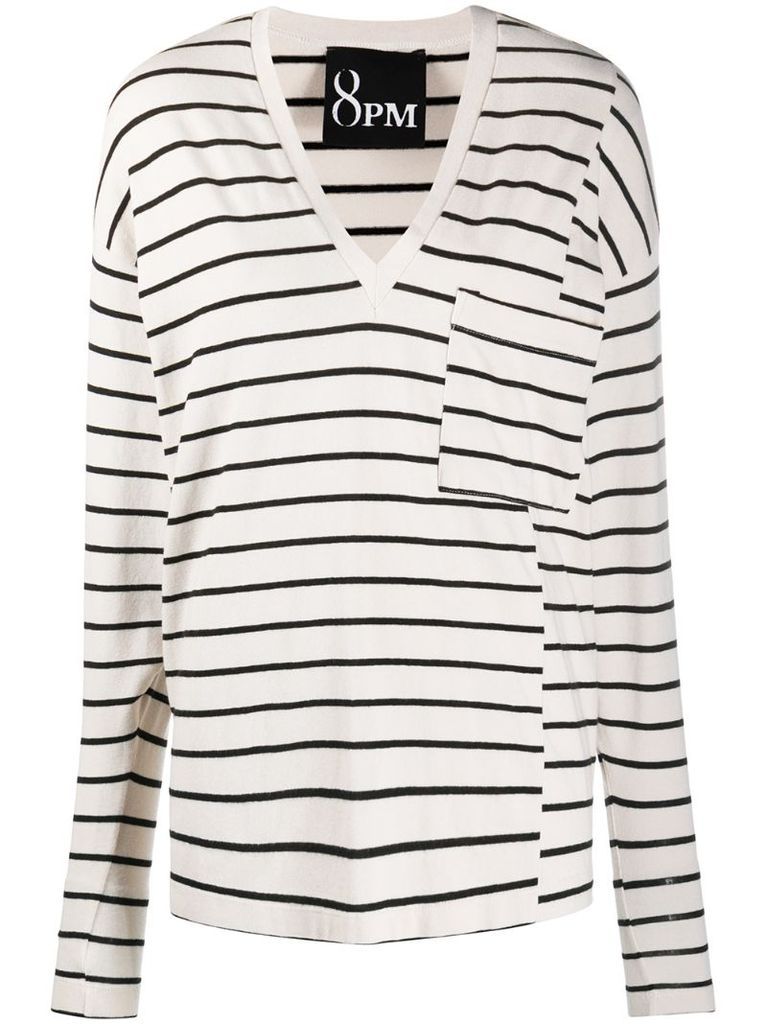 panelled striped top