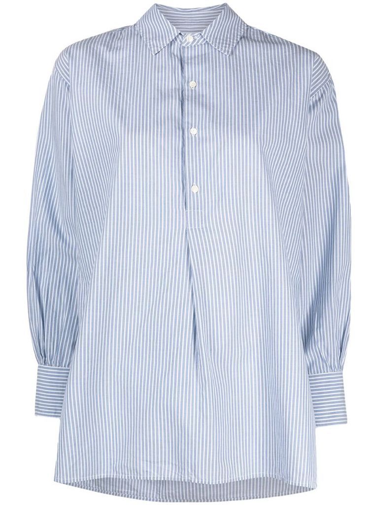 stripe-print classic-collar shirt