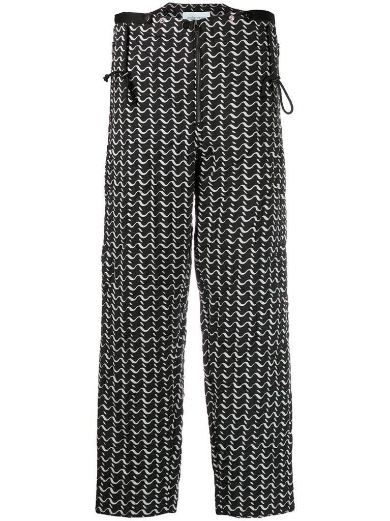wave-print trousers