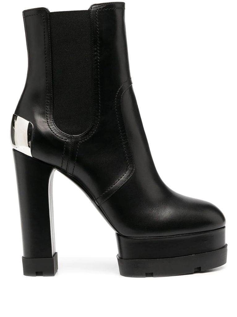platform block-heeled boots