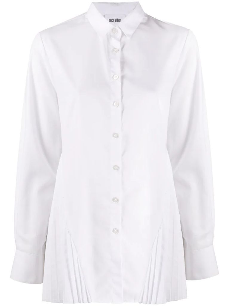 pleated detail distressed shirt