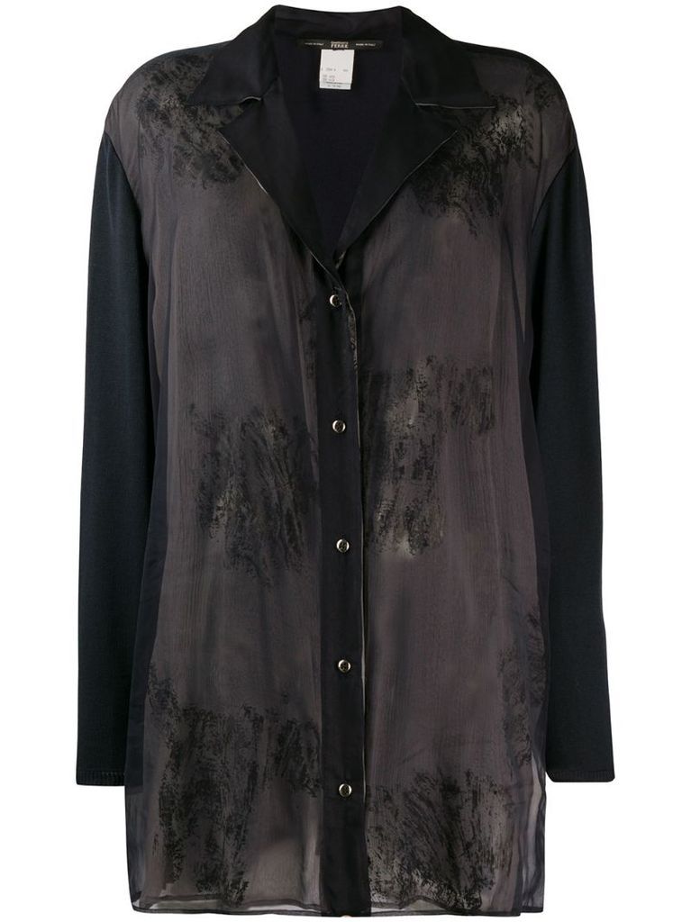 1990s stained effect sheer shirt