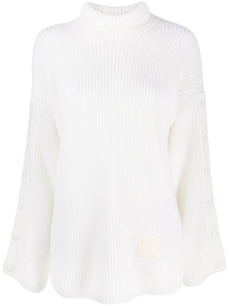 bell sleeves logo patch jumper