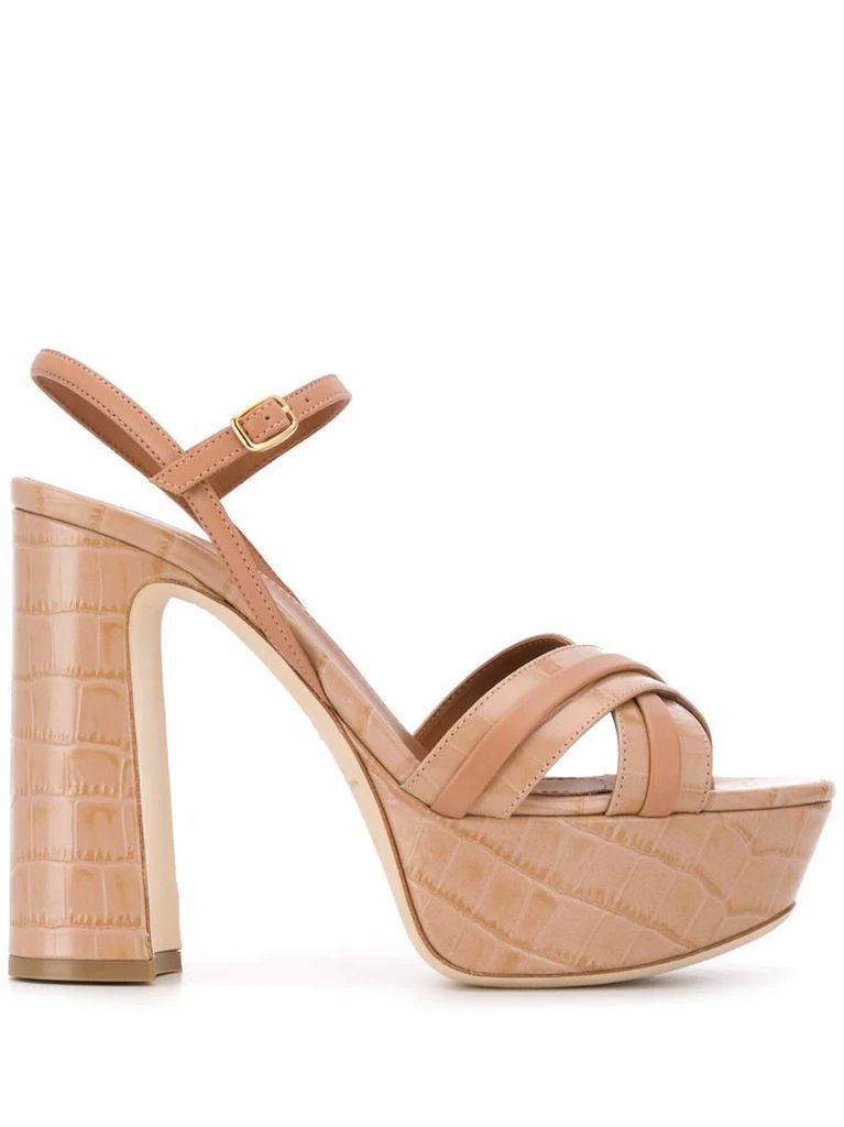 cross strap heeled sandals