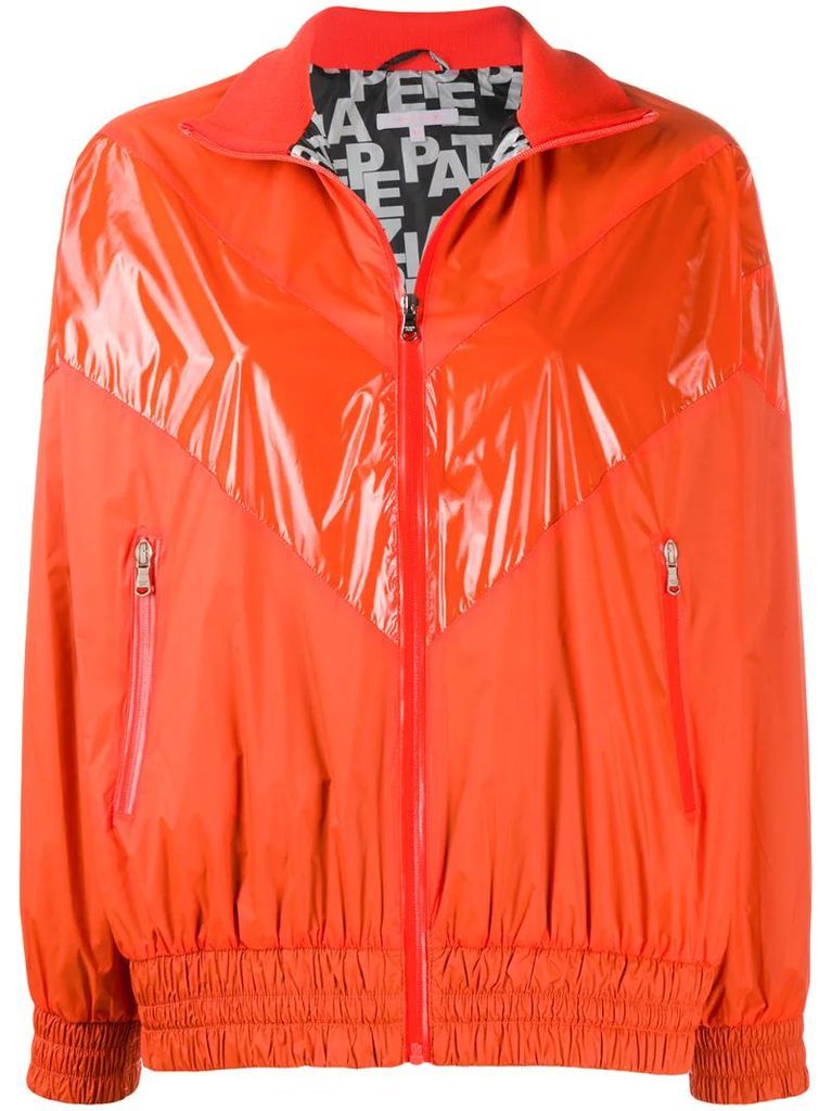 orange contrast bomber jacket