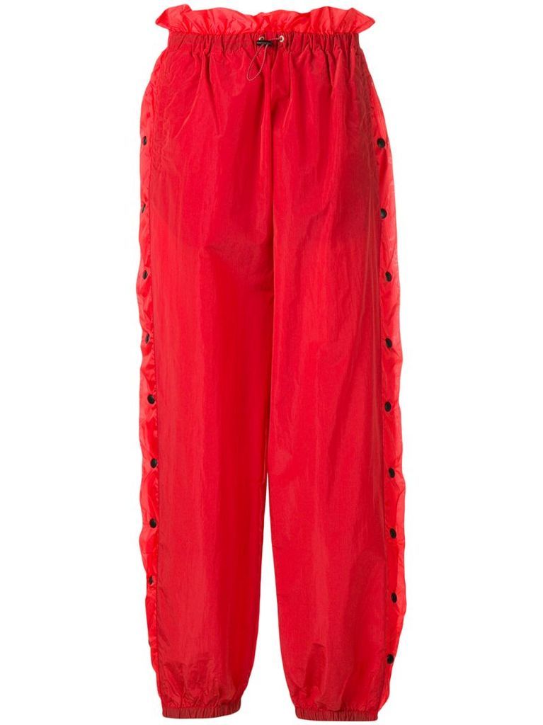 snap button track trousers
