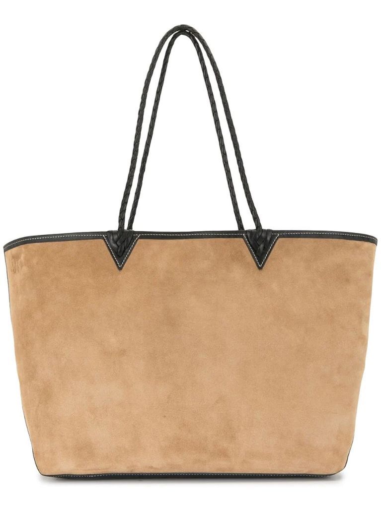 reversible leather tote bag