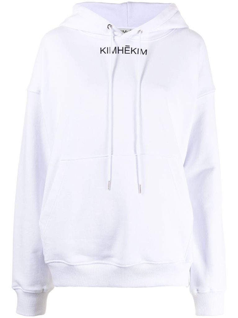 logo-print cotton hoodie