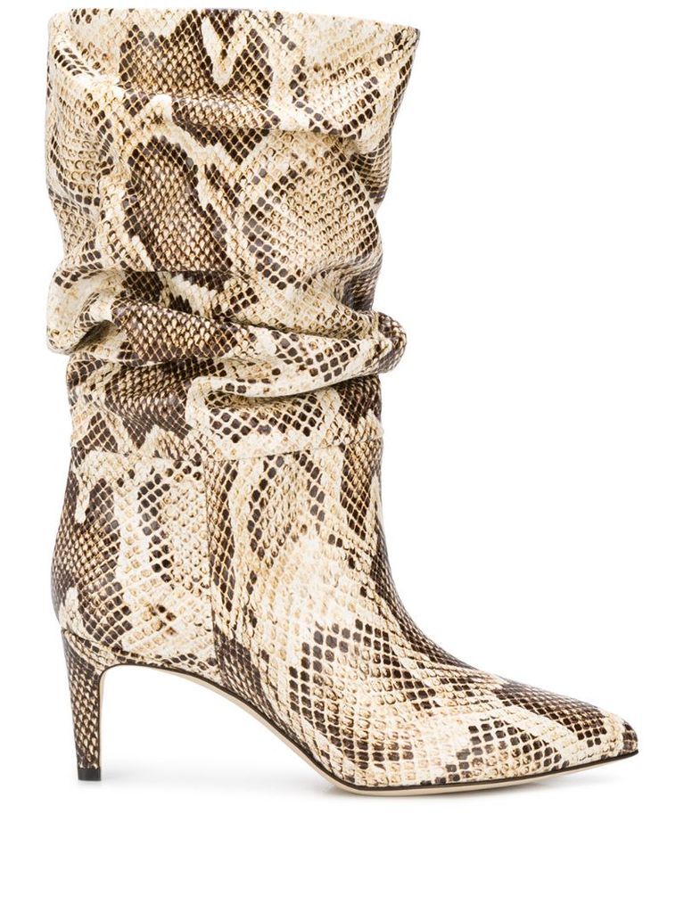 snake-effect 65mm ankle boots