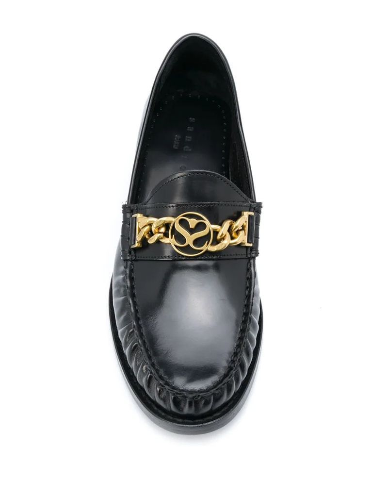 chain-embellished loafers