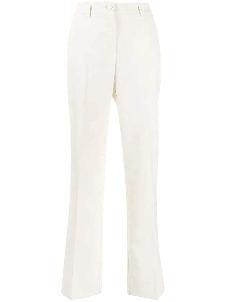 ribbed pleated trousers