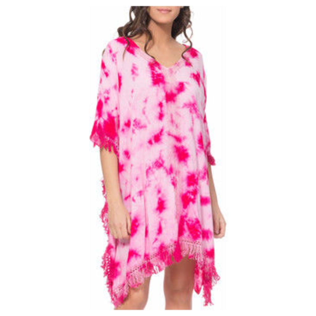 Tantra  Poncho dress tie and dye  women's Tunic dress in Pink