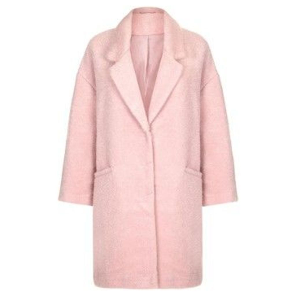 Spice  - Womens Faux Mohair Oversized Winter Coat  women's Coat in Pink