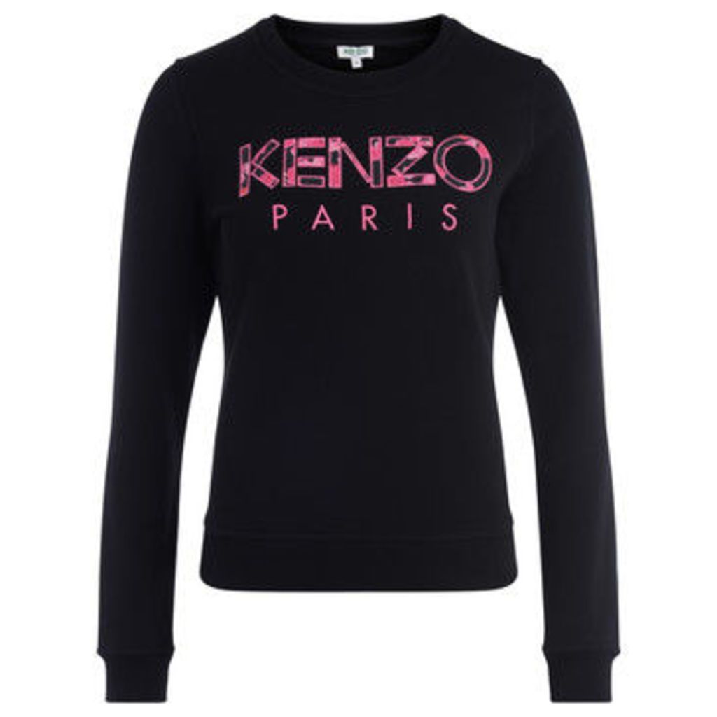 Kenzo  black cotton sweatshirt with print pink logo  women's Sweatshirt in Black