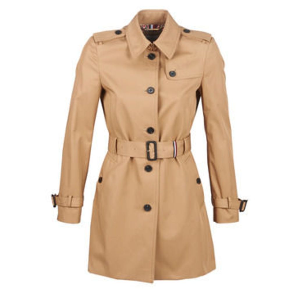 Tommy Hilfiger  SEASONAL SINGLE BREASTED TRENCH  women's Trench Coat in Beige