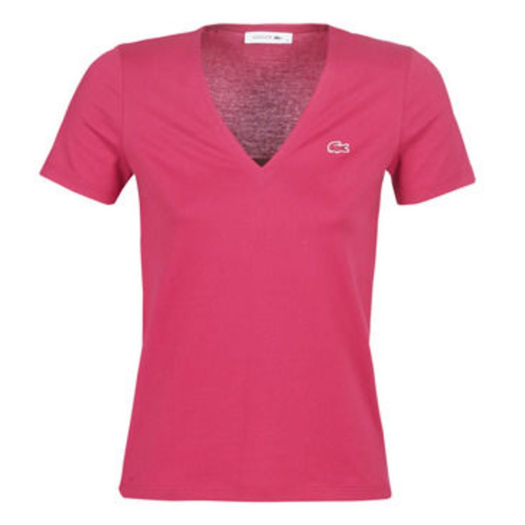 Lacoste  TF8908  women's T shirt in Pink