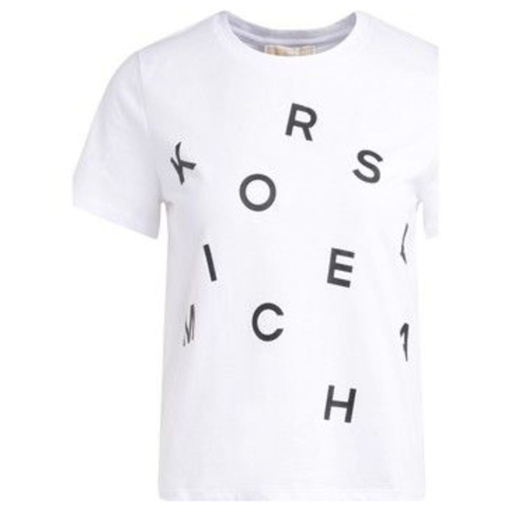 MICHAEL Michael Kors  white cotton t-shirt with front logo  women's T shirt in White